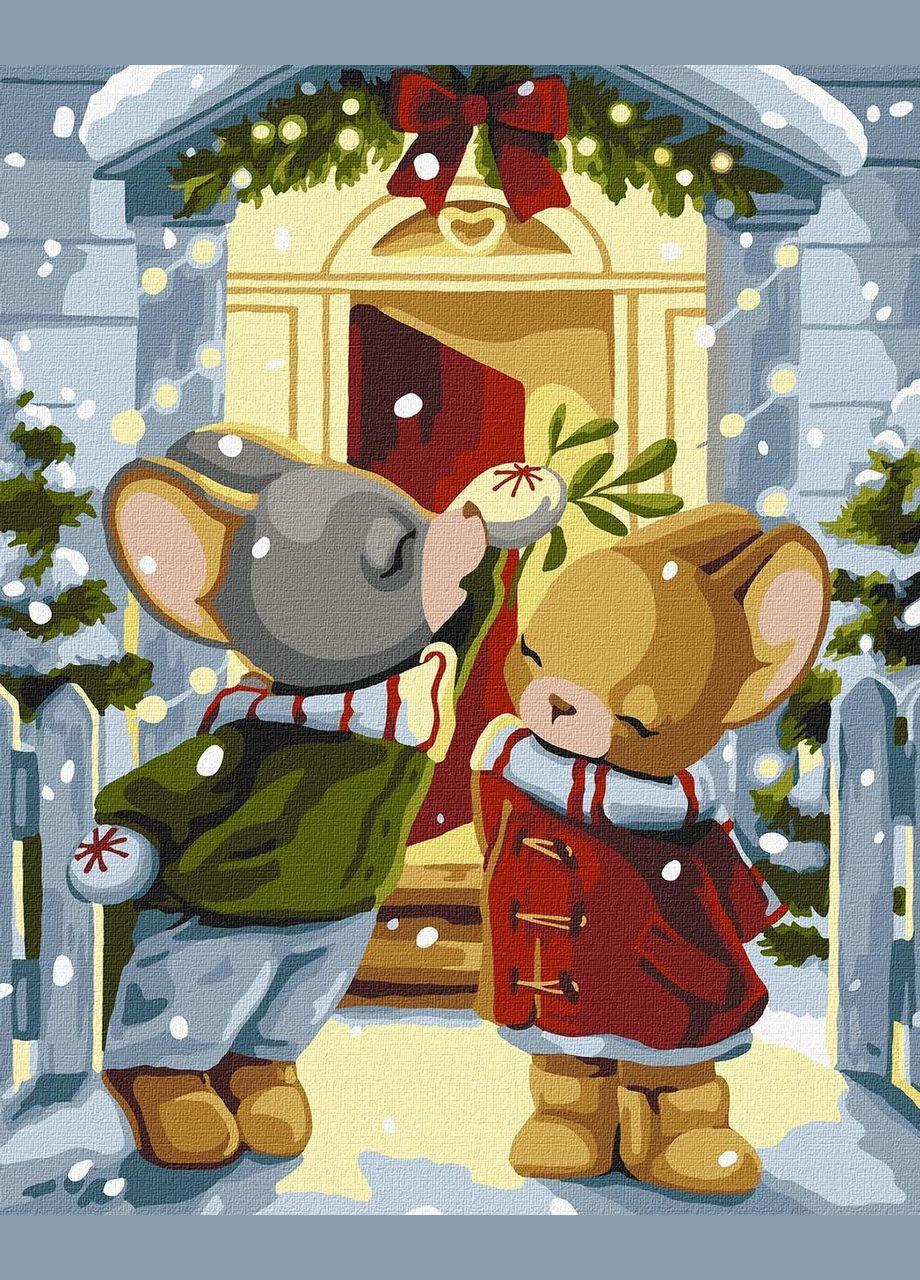 Картина по номерам Для детей. Под омелой 40*50 см KHO 6552 Ідейка (322471878)