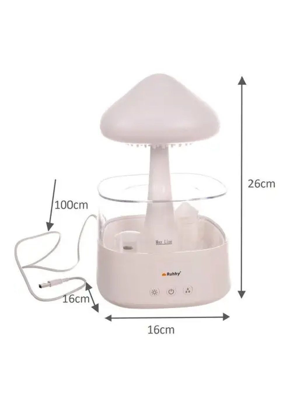 Увлажнитель воздуха ночник лампа светильник 8 режимов изменения цвета 3 режима дождя 26х16х16 см (478086-Prob) Грибок Unbranded (302467610)