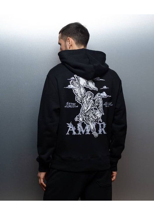 Чоловіча толстовка біла, чорна з красивим принтом (кофта-худі), в стилі amiri No Brand (363819847)