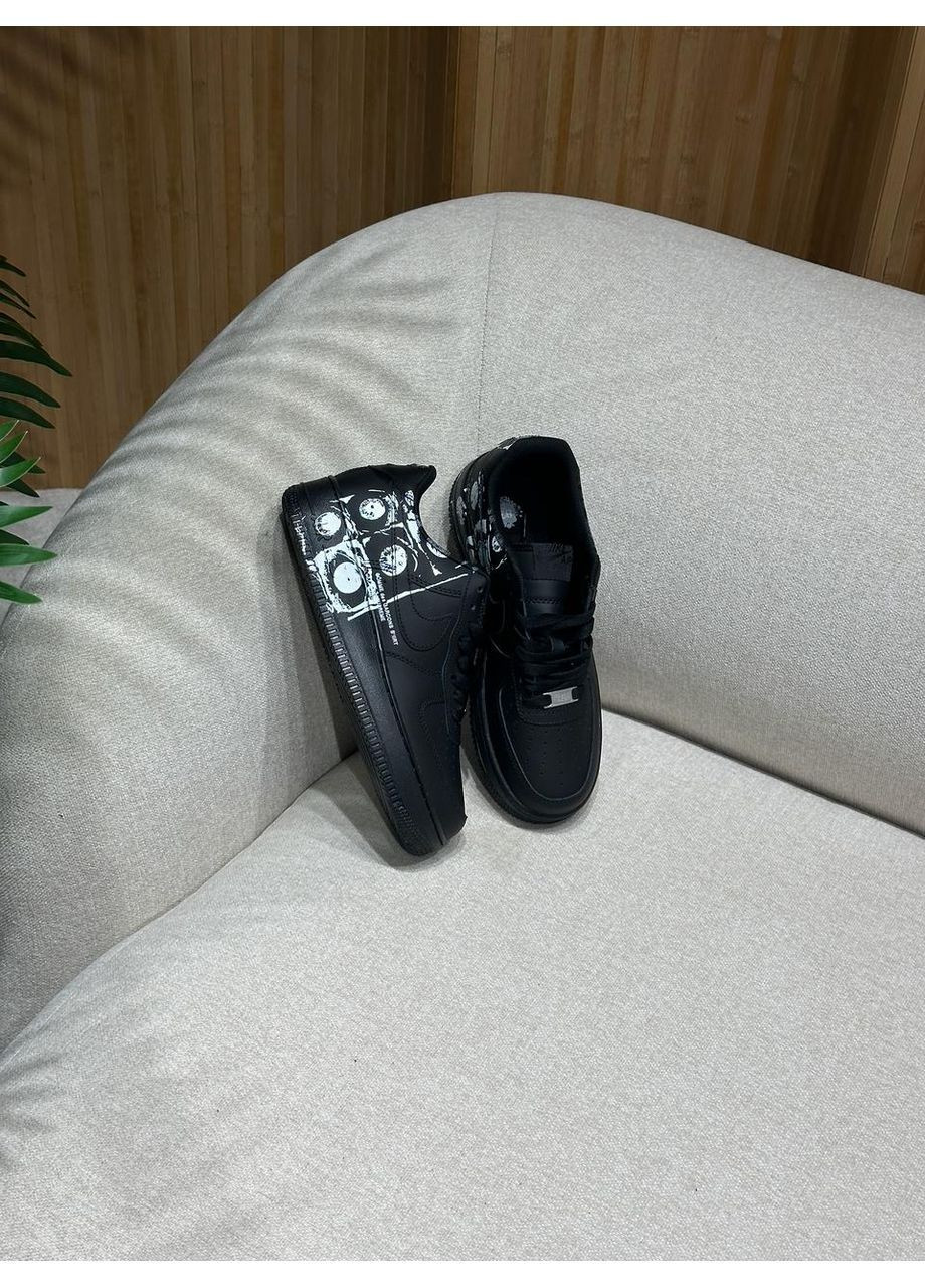 Черные демисезонные кроссовки nike black No Brand Air Force 1 Low х Comme des Garçons Supreme