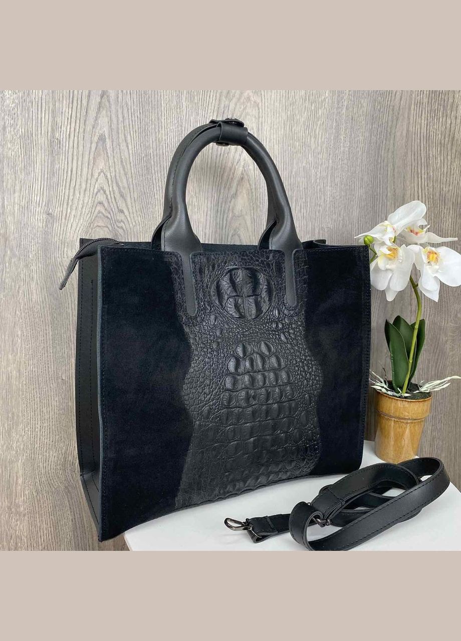 Женская сумка из натуральной замши с змеиным принтом и съемным плечевым ремнем бордовая (sku_817) No Brand (330575676)