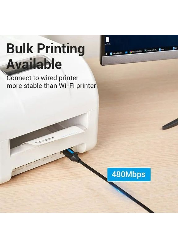 Кабель USB Type C-B Male Print 1.5 м (CQUBG) Vention (331605009)