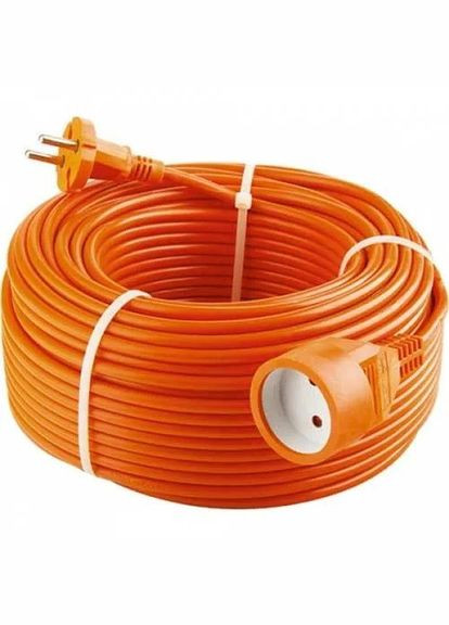 Подовжувач ПВС 2*2.5мм ГОСТ 10м помаранчевий круглий 16А No Brand (333035115)
