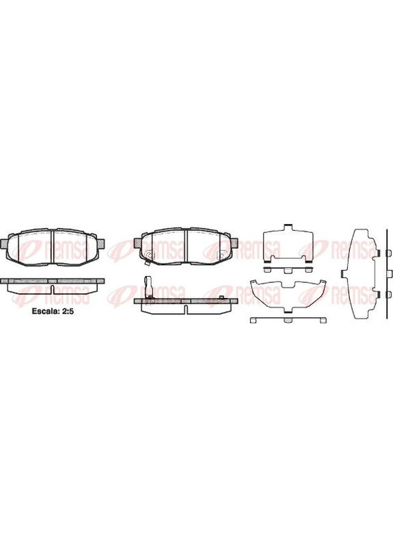 Колодки тормозные дисковые ЗАДН SUBARU TRIBECA (B9) 3.6 2005.01- RS 1228.01 Remsa (354337691)