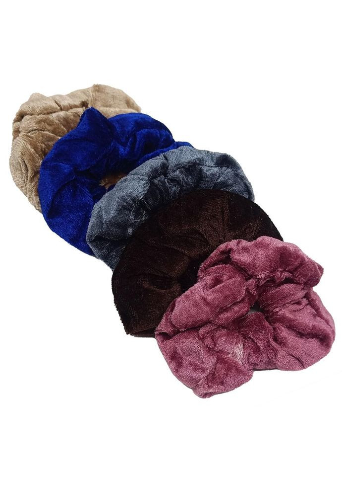 Дитячі резинки для волосся об'ємні 0304-214 велюрові 12 штук No Brand (362568586)