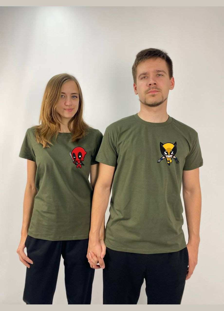 Футболки парные "Дедпул и Росомаха", в цвете (330) Hand Made (358897608)