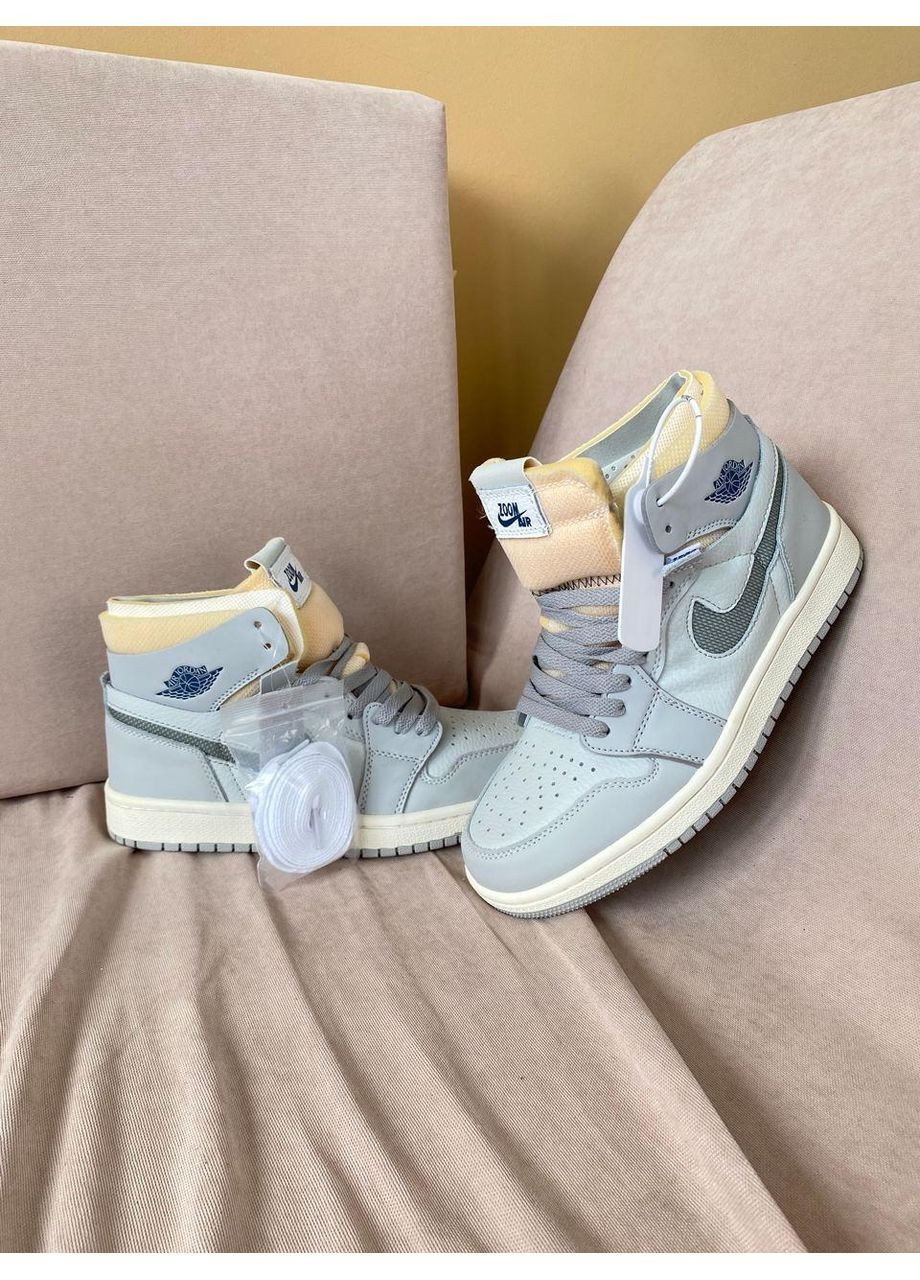 КРОССОВКИ ЖЕНСКИЕ NIKE AIR JORDAN 1 ZOOM COMFORT LONDON НАЙК АИР ДЖОРДАН No Brand серые демисезоны (367170655)