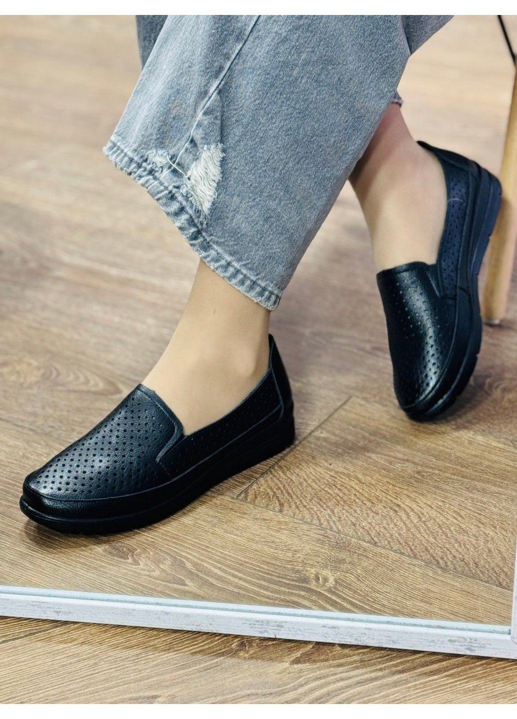 Черные 354 мокасины черные кожаные VIKA