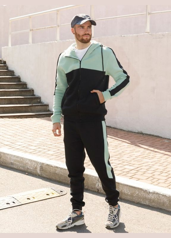 Спортивний костюм GN-442 чорно-оливковий ISSA PLUS (266783291)