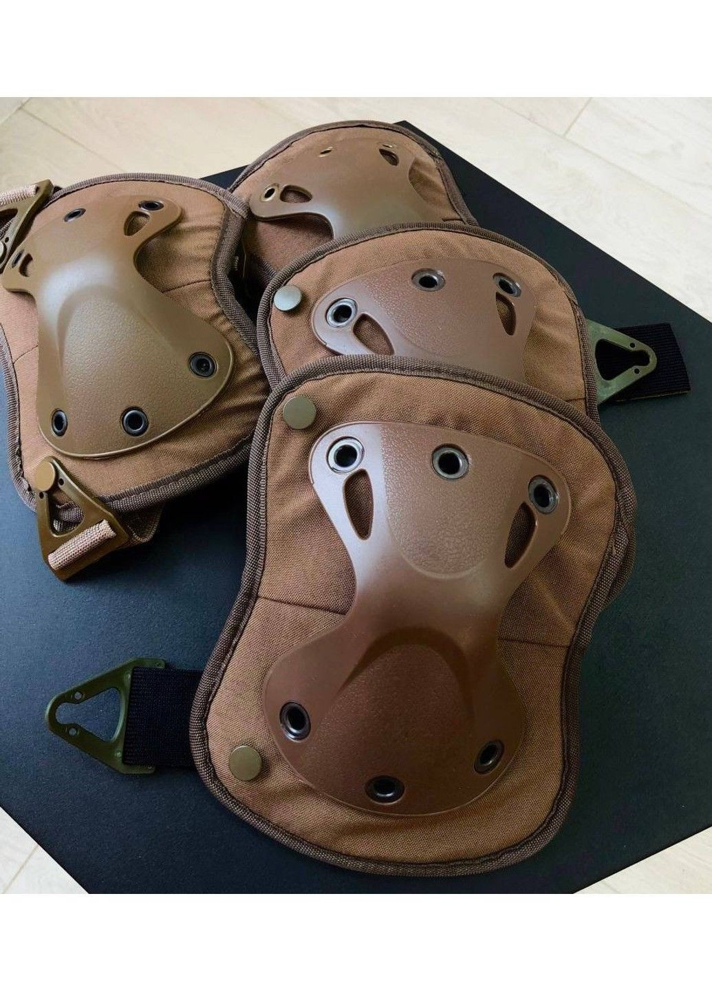 Тактический комплект Наколенники + налокотники из ударопрочного пластика FH 77 (Зеленый) No Brand (332635931)