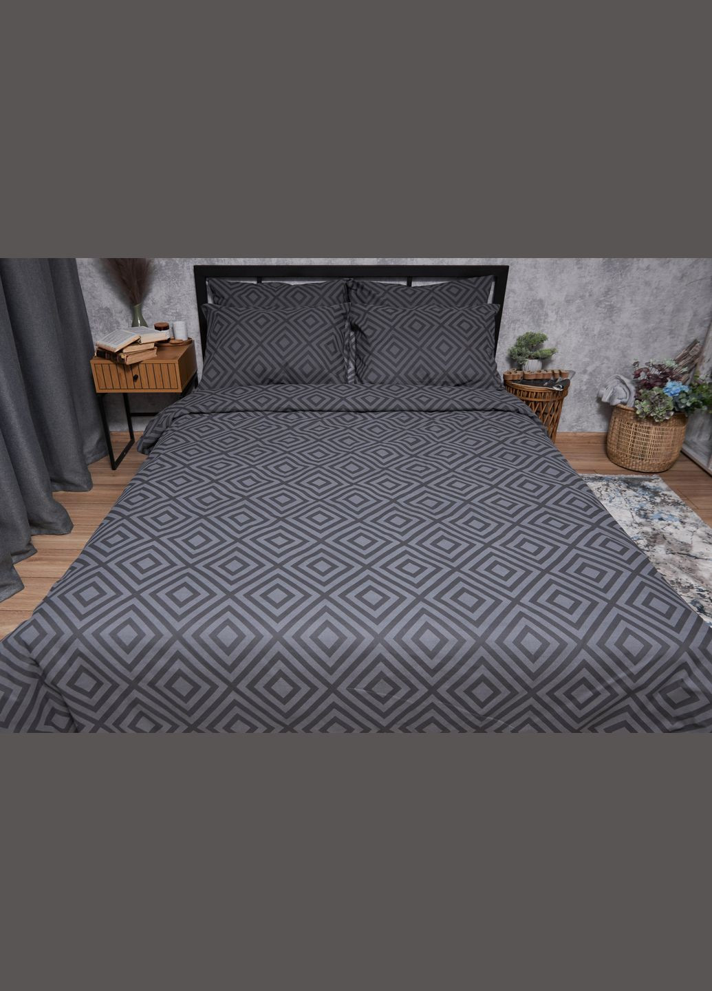 Комплект постільної білизни Бязь Gold Люкс «» євро 200х220 наволочки 4х50х70 (MS-820004668) Moon&Star Storm (293147760)