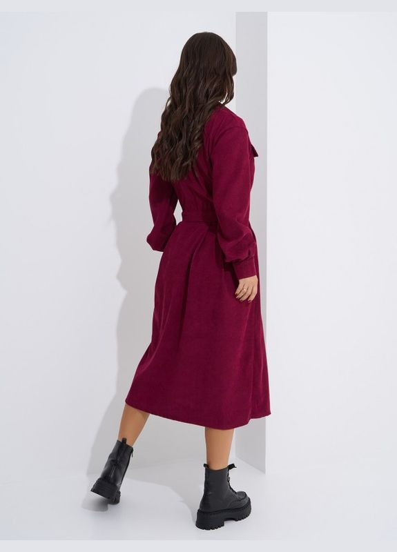 Бордова сукня sa-561 бордова ISSA PLUS однотонна