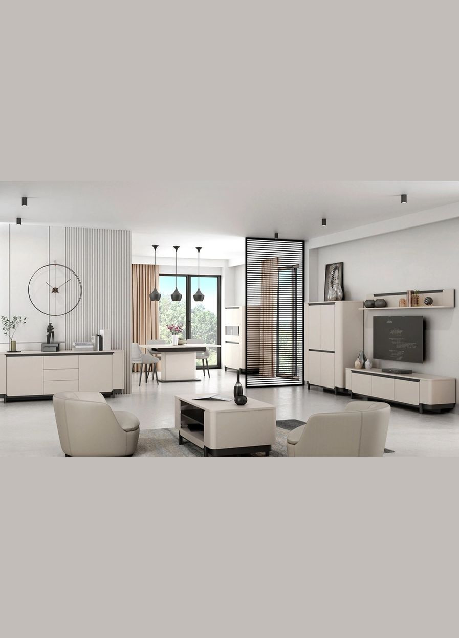 Стіл розкладний обідній Лачетті / Lacetti дуб Валенсія 1600/2000x900x764 бежеві ноги TBLT7088 Forte Meble (355889677)