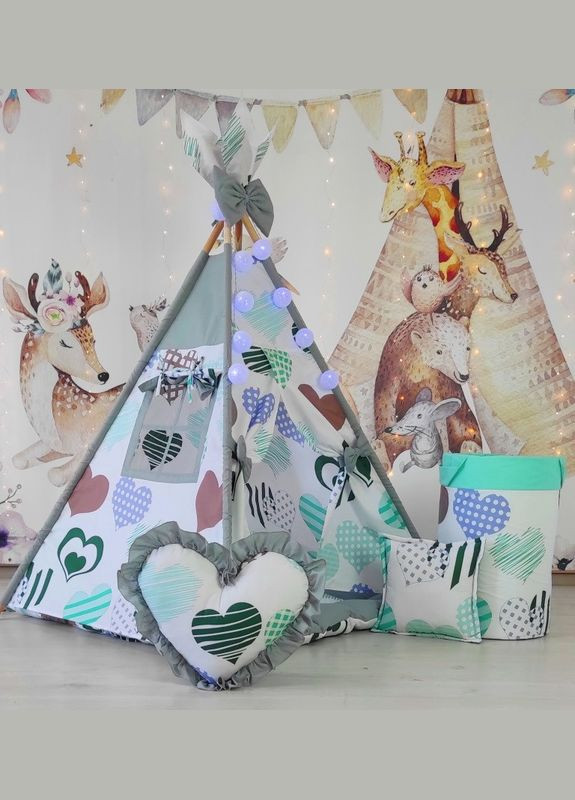 Детская палатка Вигвам Мятный бум БОН БОН + корзина для игрушек. Полный комплект! No Brand (316257046)