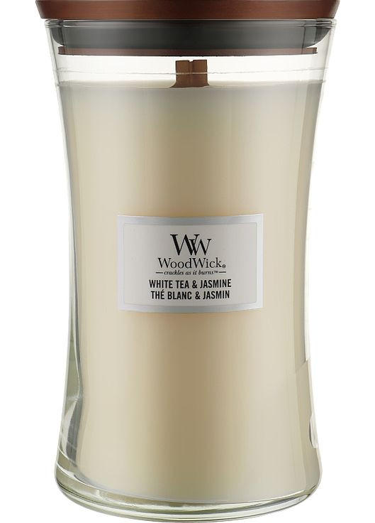 Ароматична свічка в склянці Hourglass Candle White Tea & Jasmine 275g (759544-149161) WoodWick (368631614)