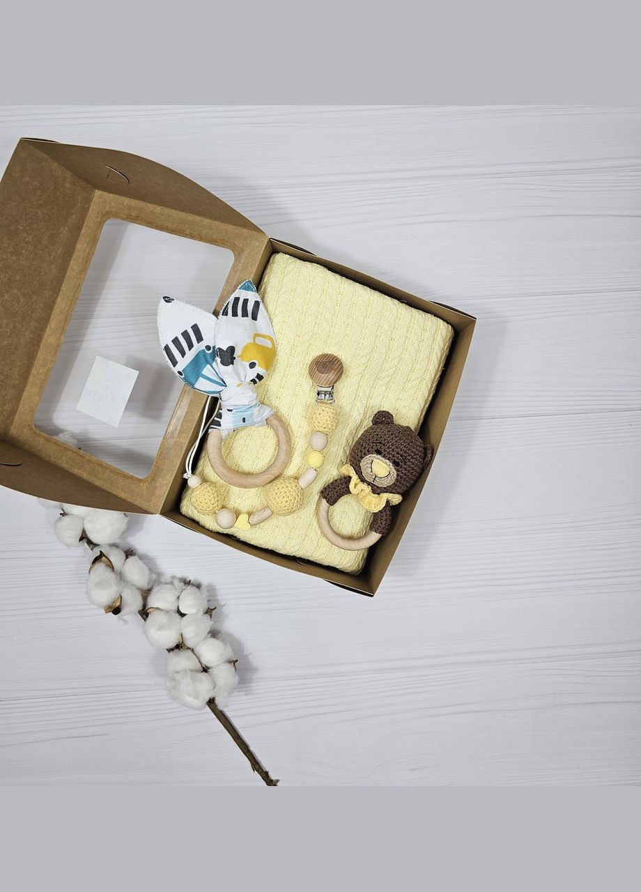 Набір з пледом a.l.babybox жовтий No Brand (308752193)