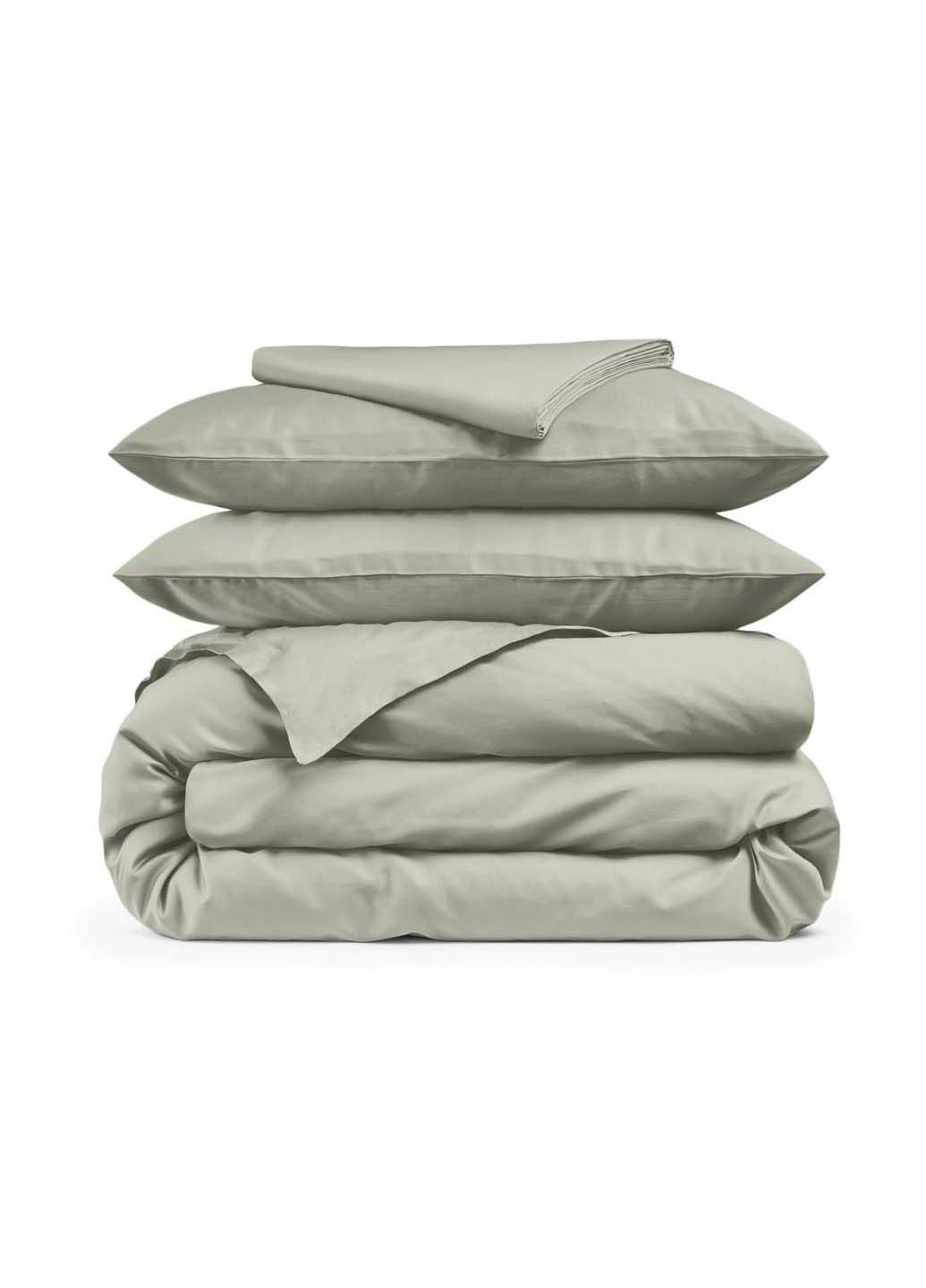 Двоспальна постіль сатин з простирадлом на гумці SHADOW 180х220 см Cosas (307477774)