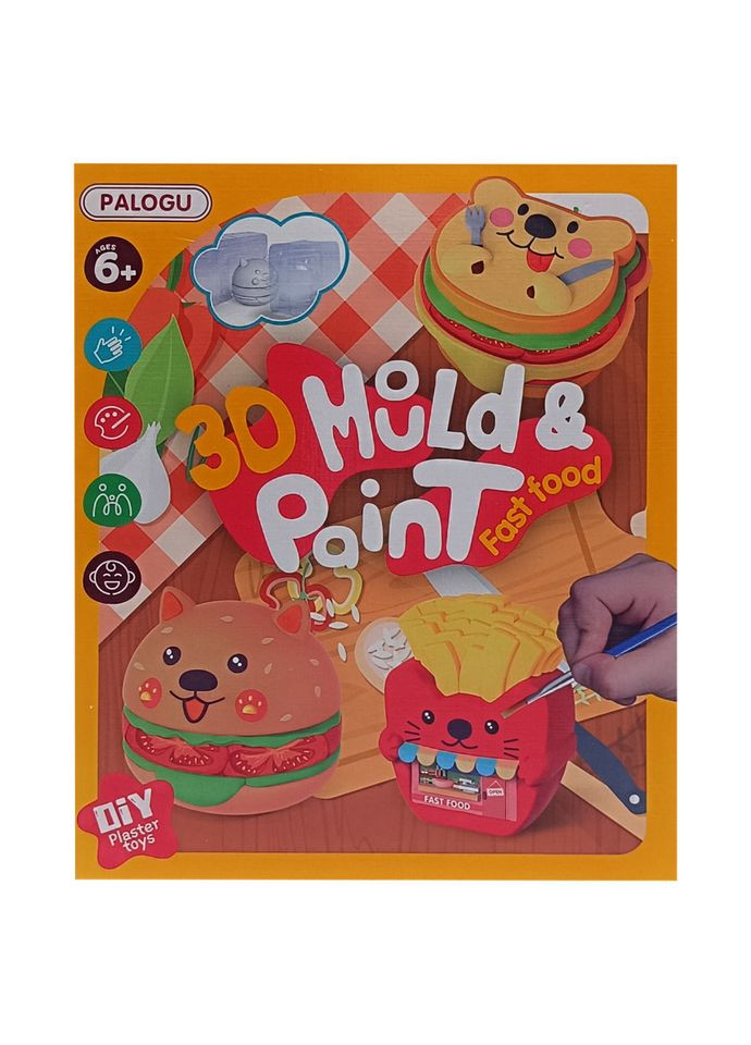 Набор для творчества Гипсовая раскраска "Fast Food" S138-33(Fast food) гипс, формы, краски No Brand (316050185)