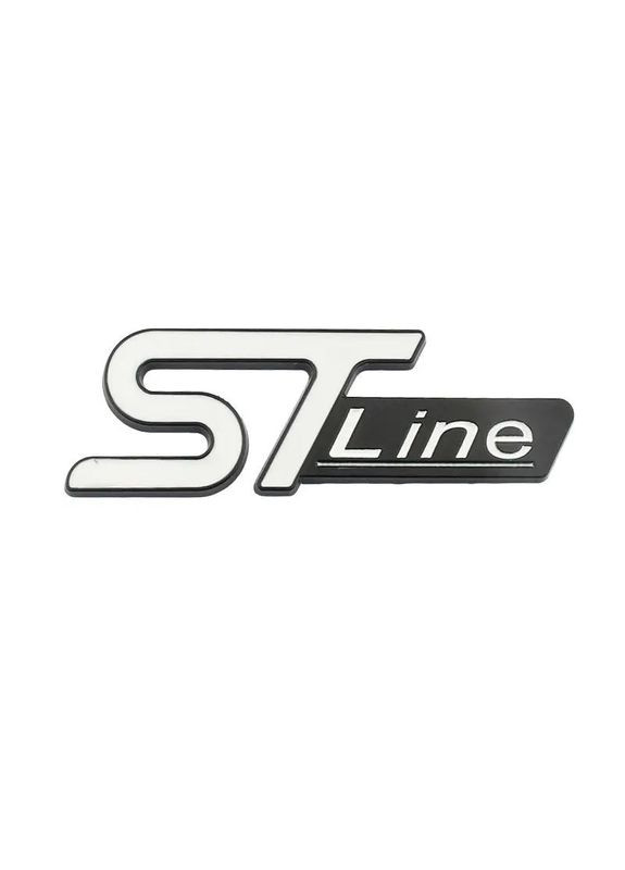 Эмблема надпись STLine для Ford белый + черный 96х35 мм металл Ford Motor Company (369610805)