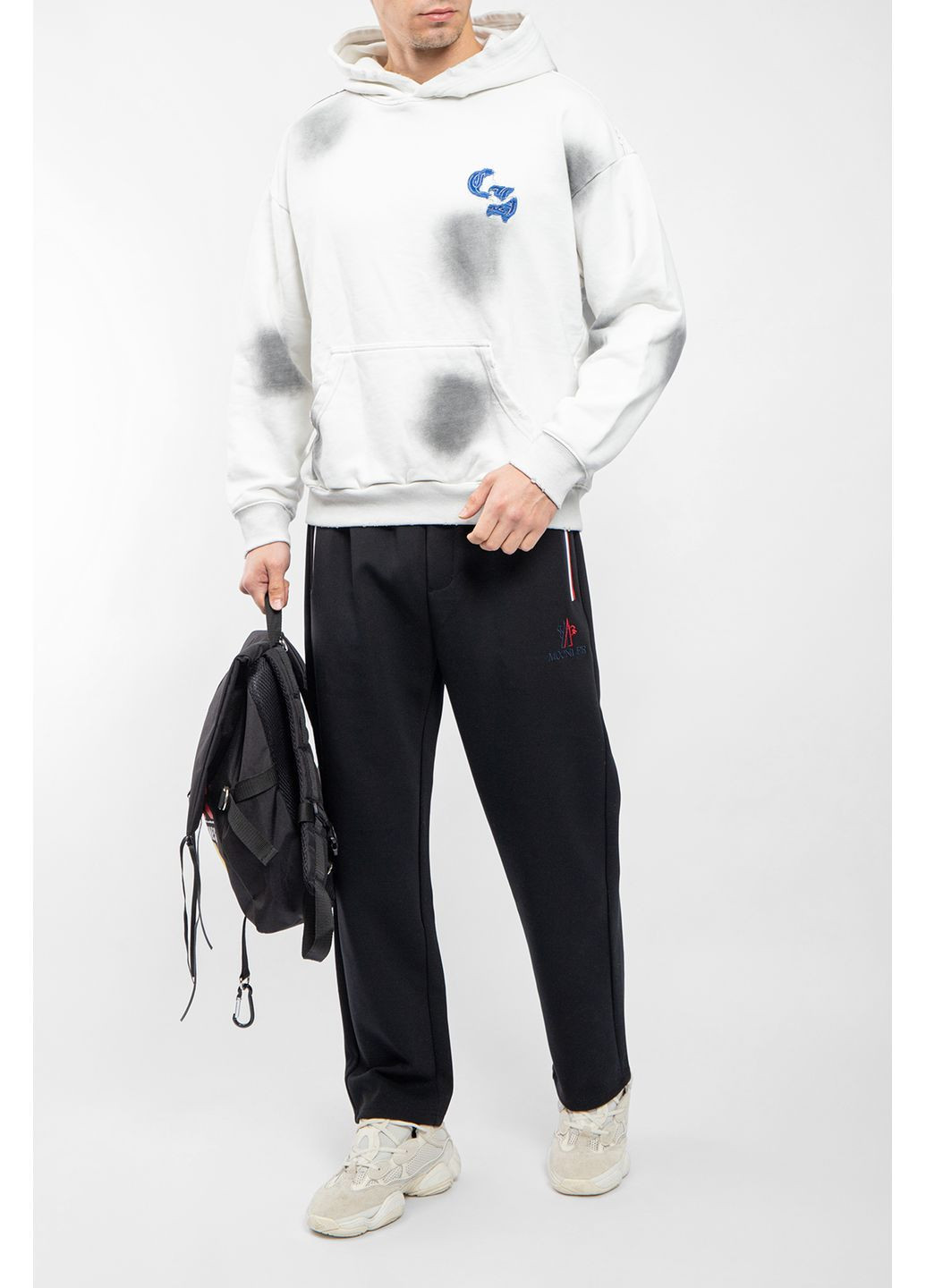 Черные кэжуал демисезонные прямые брюки Moncler