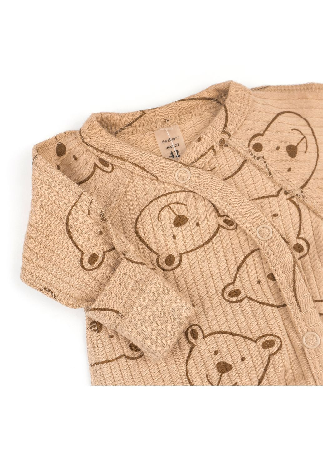 Комбінезон для немовлят на кнопках інтерлок Bear on coffee Коричневий dexter's (370080592)