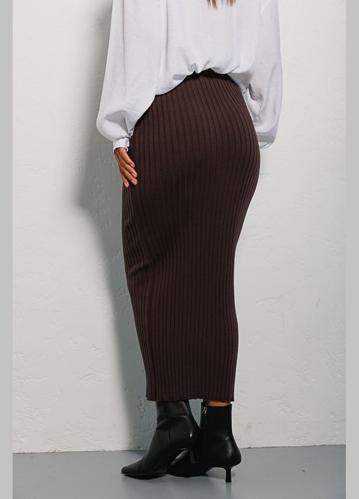 В`язана довга спідниця рожева в широкий рубчик Arjen (294906729)