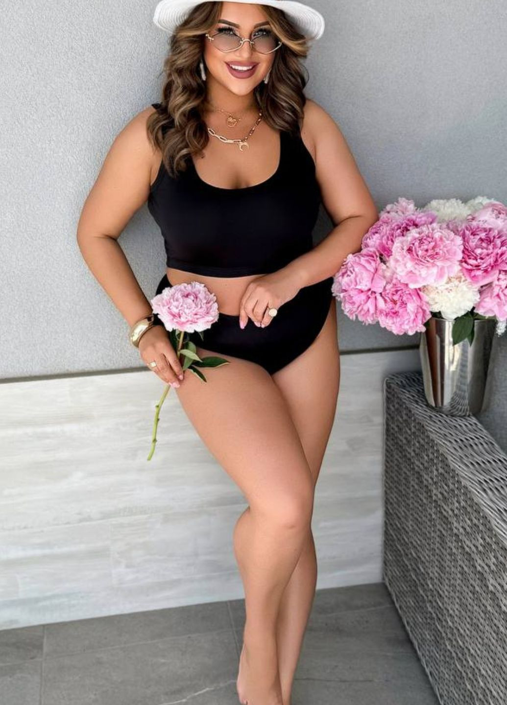 Черный летний купальник: трусики и топ раздельный Allthings