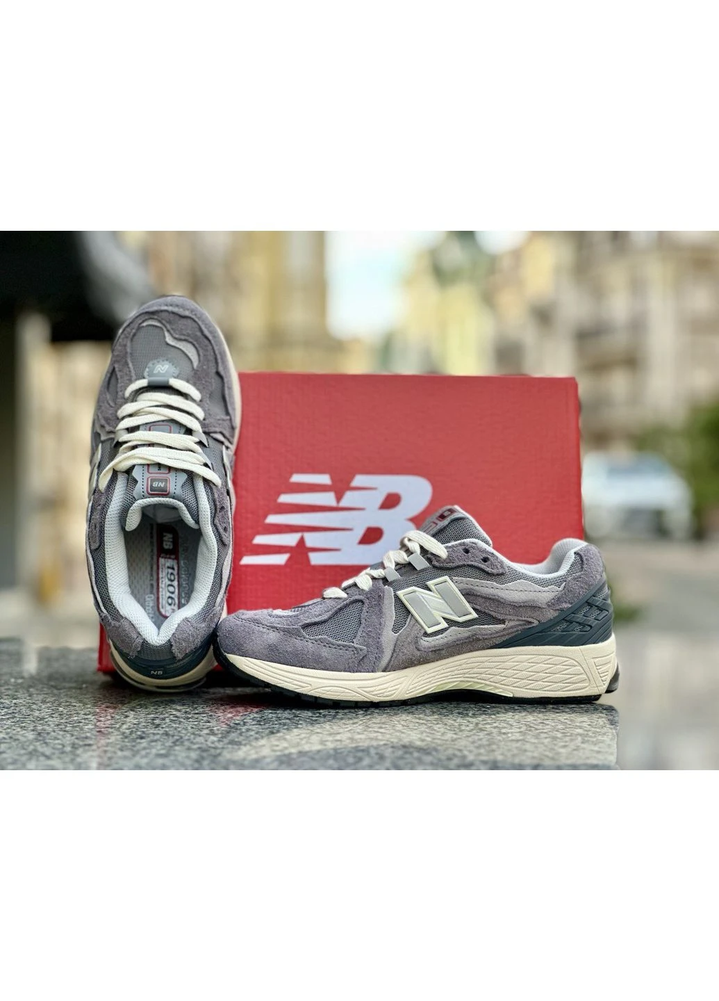 Сірі кросівки чоловічі new balance 1906d grey beige нью беланс 1906 сірі демісезон No Brand