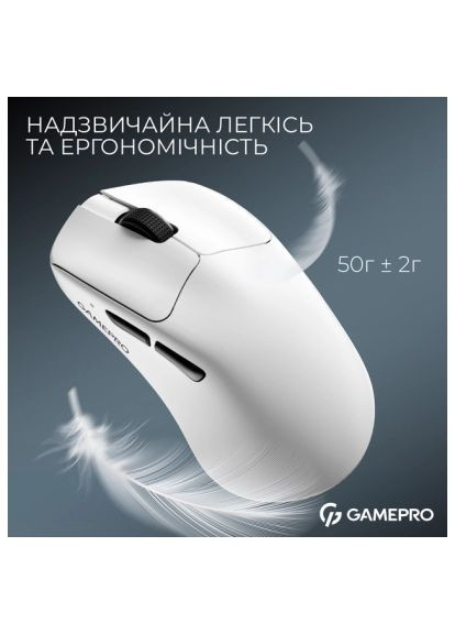 Мишка (GM017W) GAMEPRO Asgard Surt Wireless/Bluetooth/USB White (368799579)