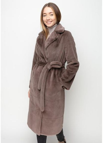 Пальто з Екохутром і Шалевим Коміром 1101M-C Т. беж/ горне ехо SAM Samange (367582221)