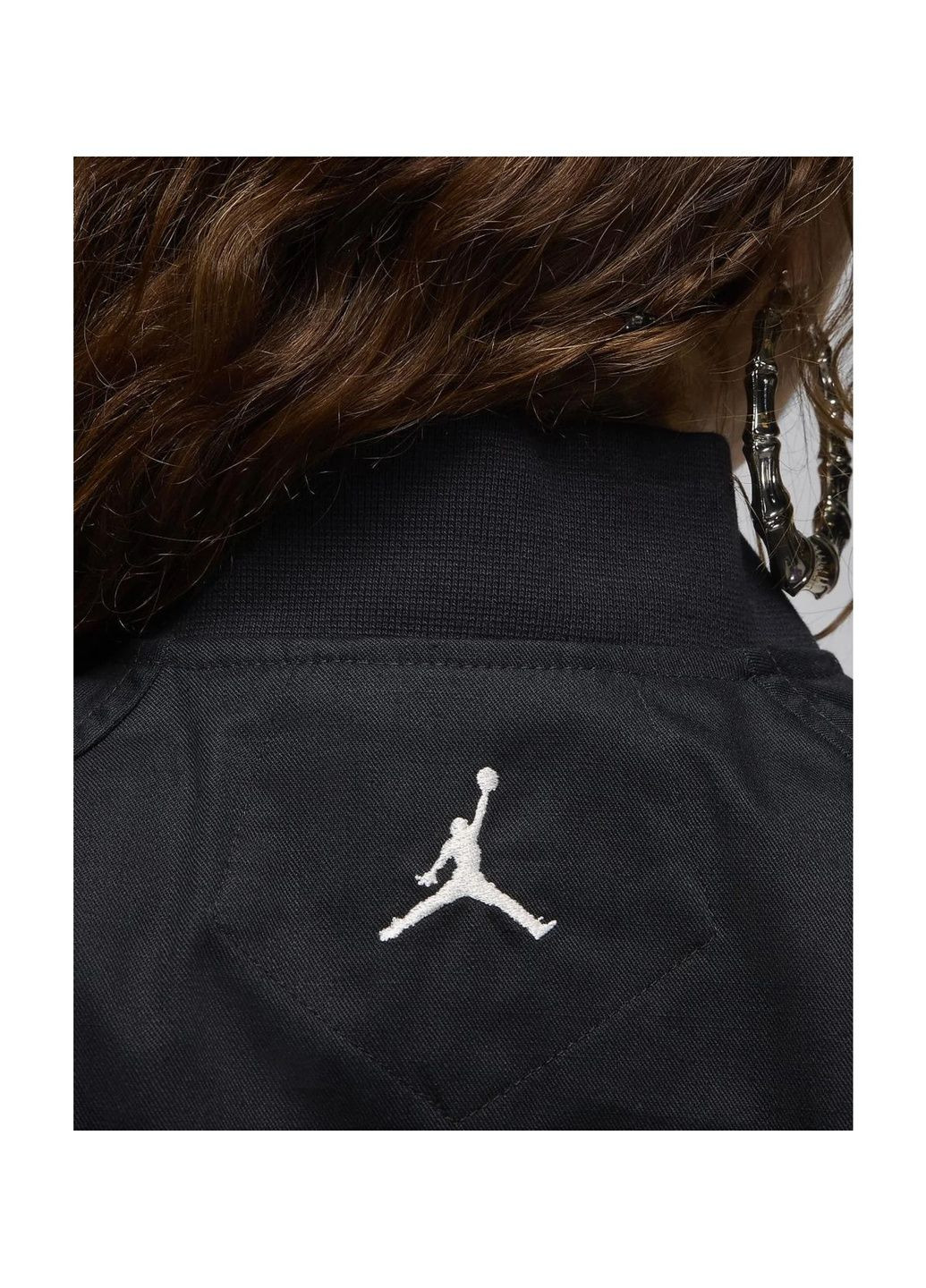 Черная куртка женская varsity jacket black Air Jordan