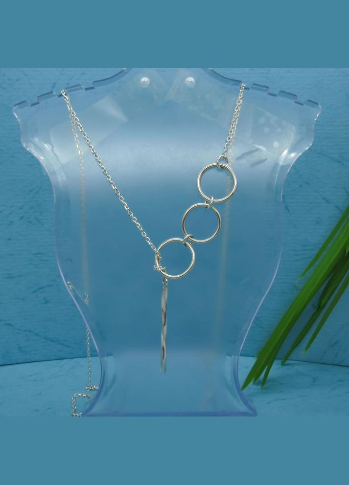 Серебряное колье галстук "Штрих" No Brand (350667344)