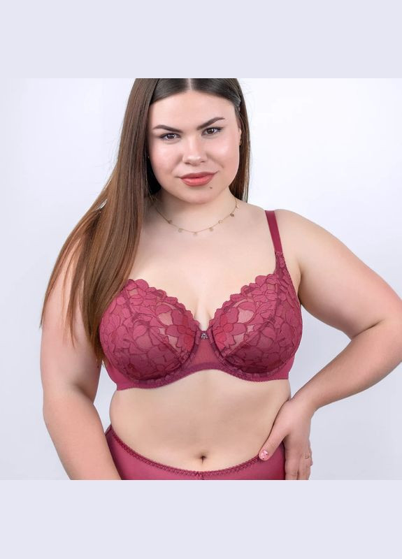 Бордовий бюстгальтер на кісточках з м'якою чашкою Elita з кісточками