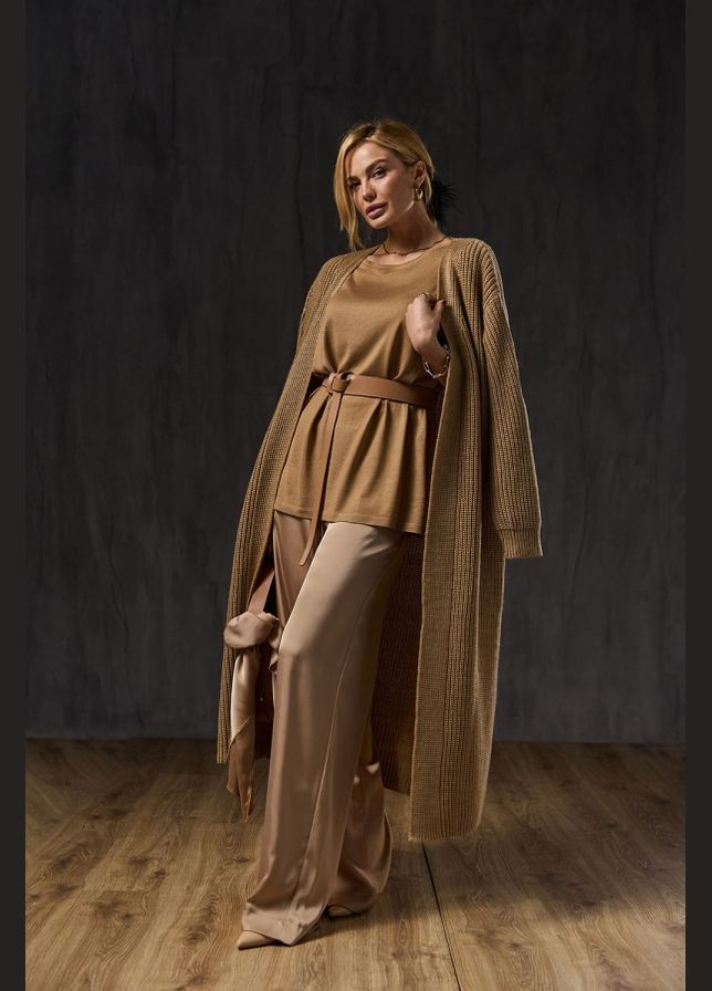 Элегантный джемпер свободного силуэта из шелковистой пряжи (2502) Triko Bakh - (334710692)