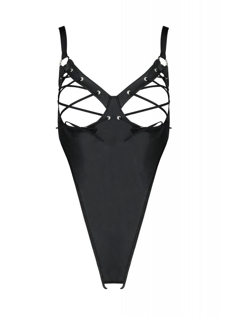 Боди из экокожи CELINE BODY black 4XL/5XL — : с доступом, открытый Passion (303901971)