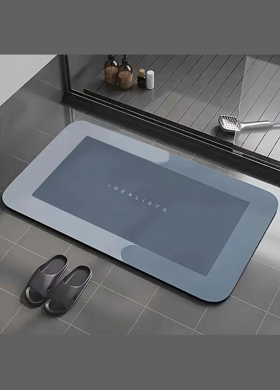 Универсальный диатомовый коврик 40×60 см — нескользящий и быстросохнущий, для ванной, входной двери, кемпинга и автодома Monocrystal (336546017)