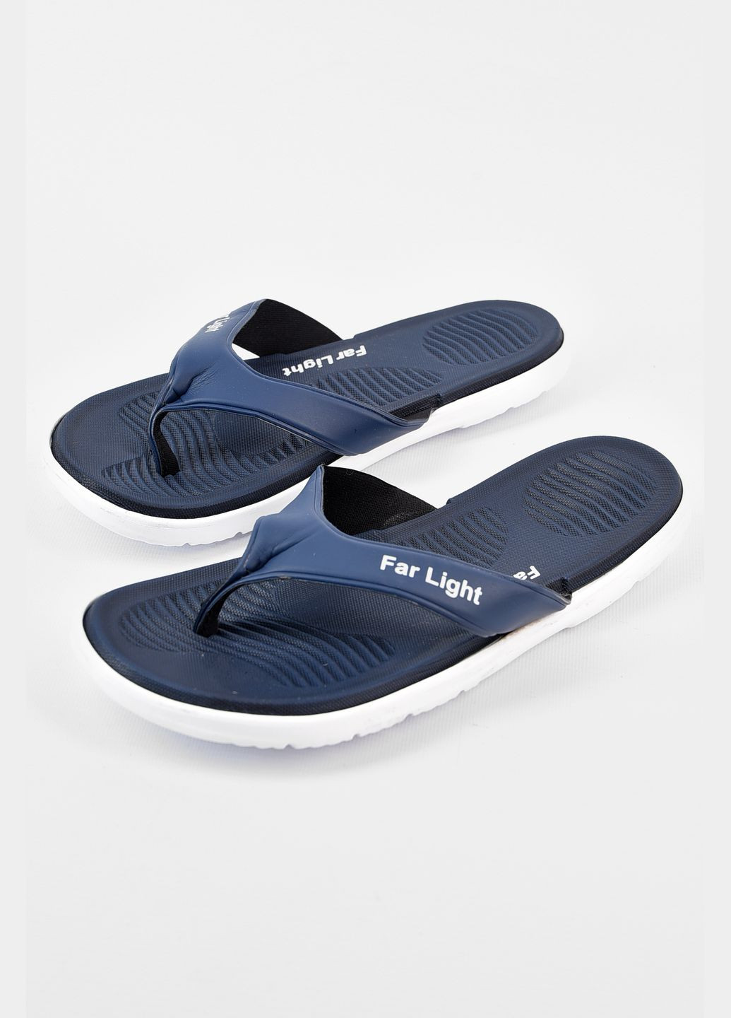 В`єтнамки чоловічі темно-синього кольору з білою підошвою Let's Shop (315876385)