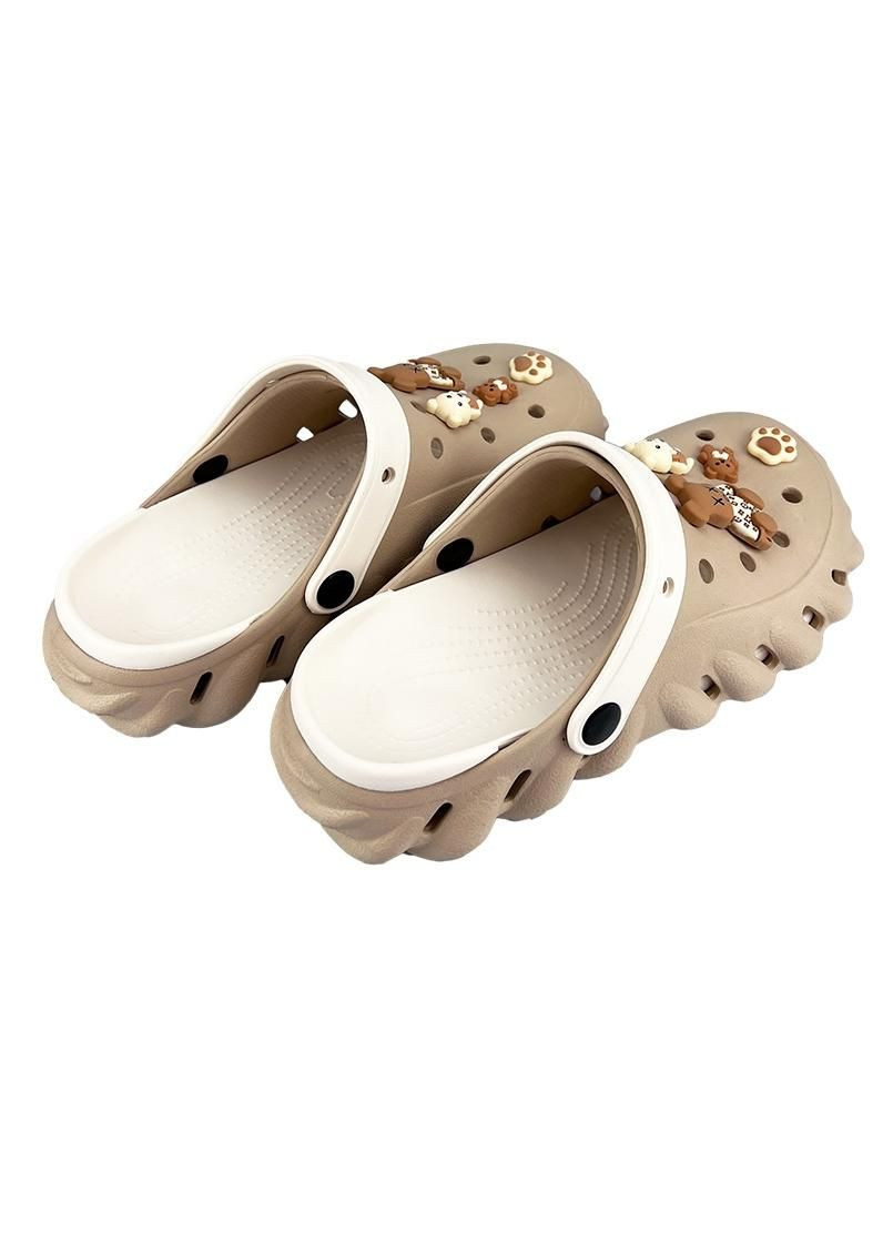 Жіночі крокси сабо з джибітсами бежеві 161-381-1 Luck Line (332664859)