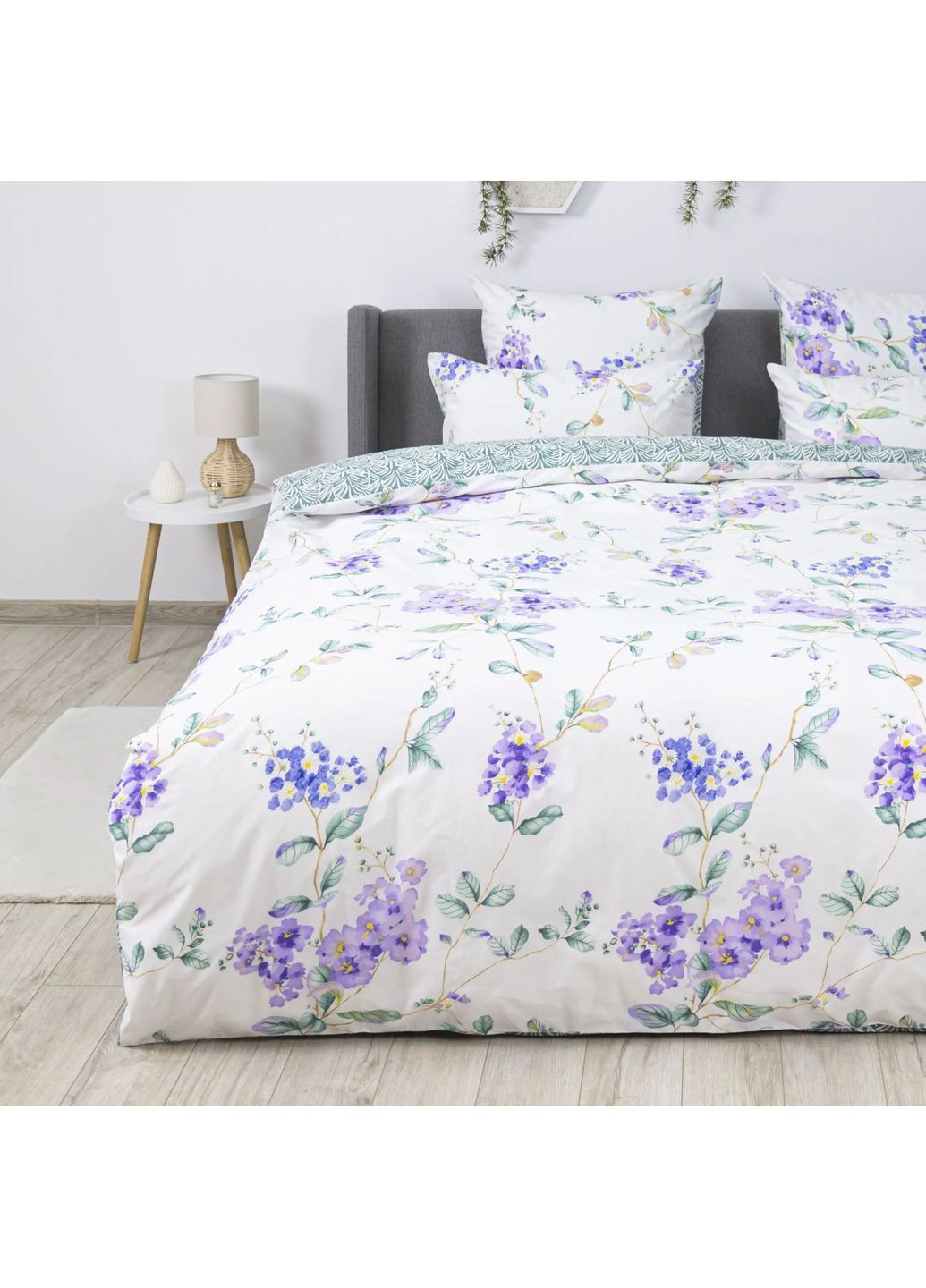 Полуторний комплект постільної білизни з наволочками 50*70 см, 115 гр/м2 Весняний сад Білий (16570150215) ТЕП (364237731)