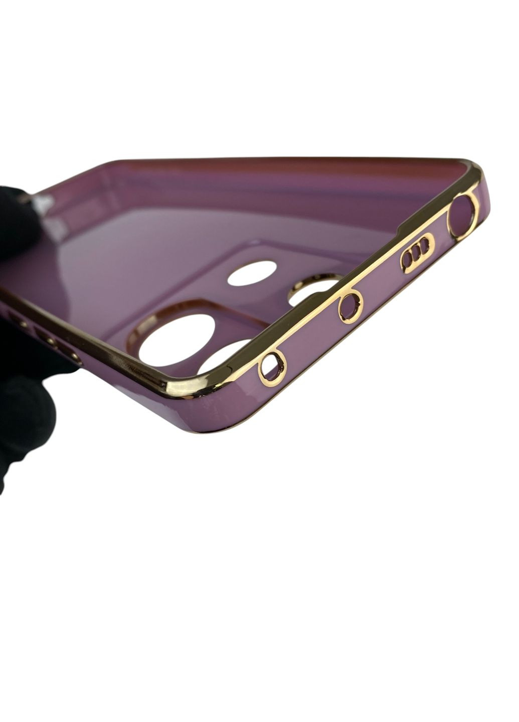 Чехол для Redmi Note 13 Pro 5G с кольцом-подставкой с золотой окантовкой редми нот 13 про черничный gs1 Xiaomi (366236484)