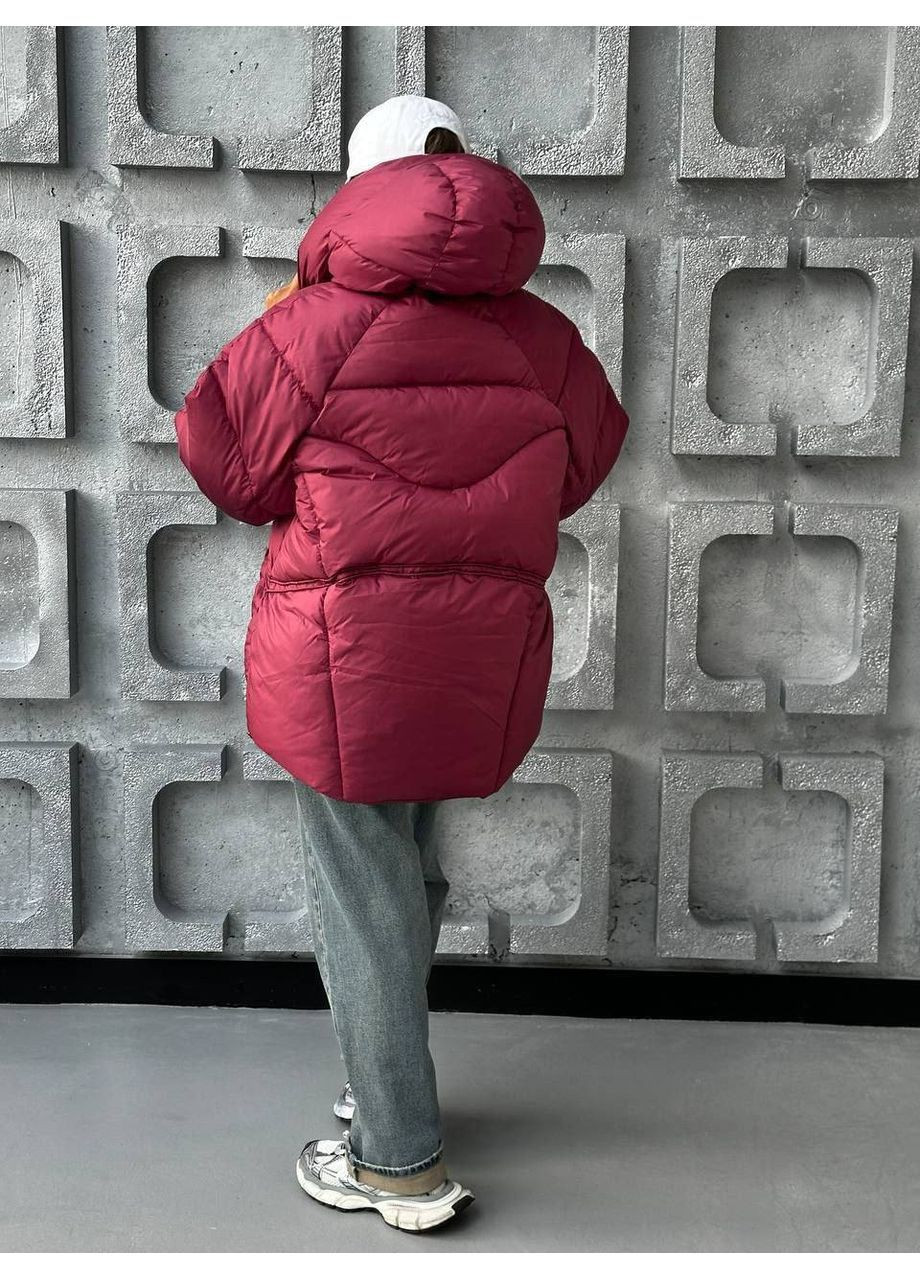 Бордова зимня куртка жіноча Гермес