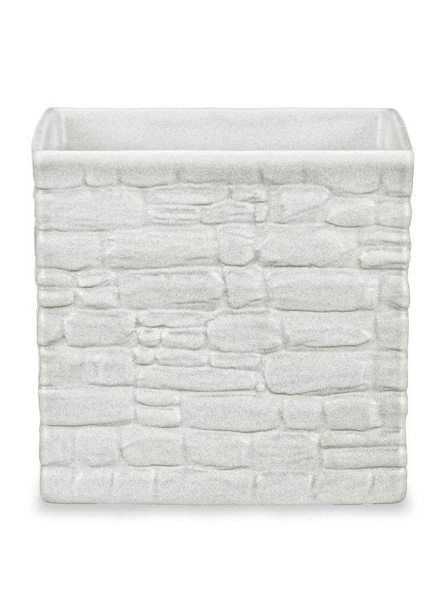 Кашпо для квітів STONE LOOK, кераміка, 18", білий куб (A014540) Scheurich (315150410)
