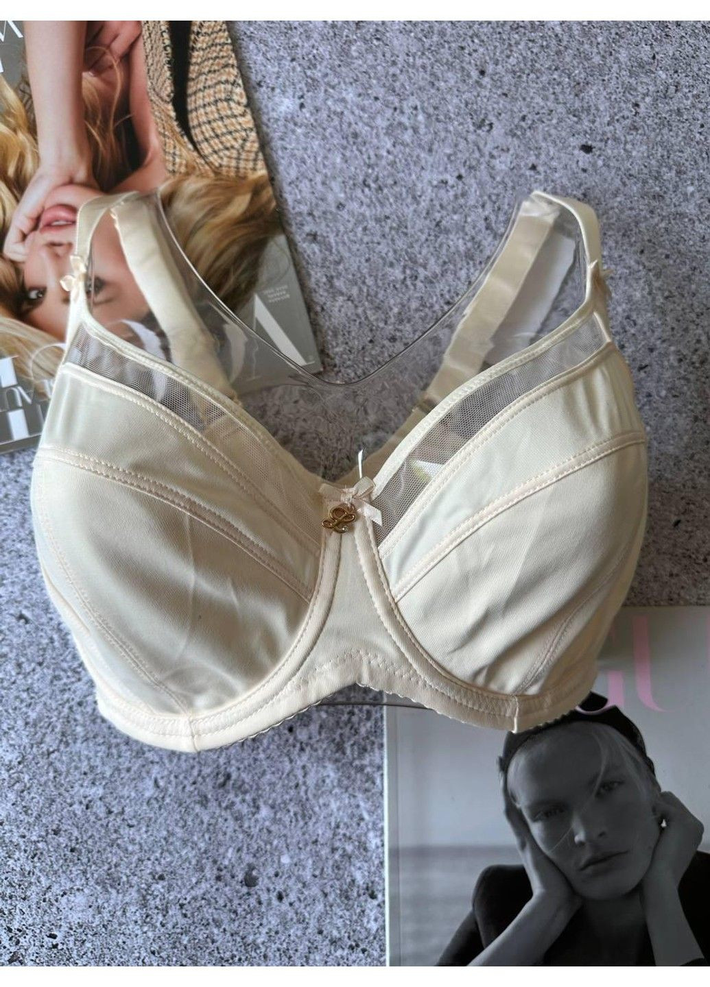 бюстгальтер с хлопковой подкладкой айвори Lanny Mode