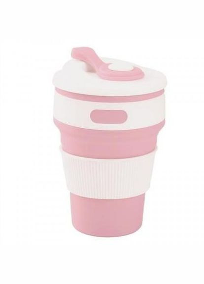 Складывающаяся силиконовая чашка Collapsible. Розовая No Brand (337347215)