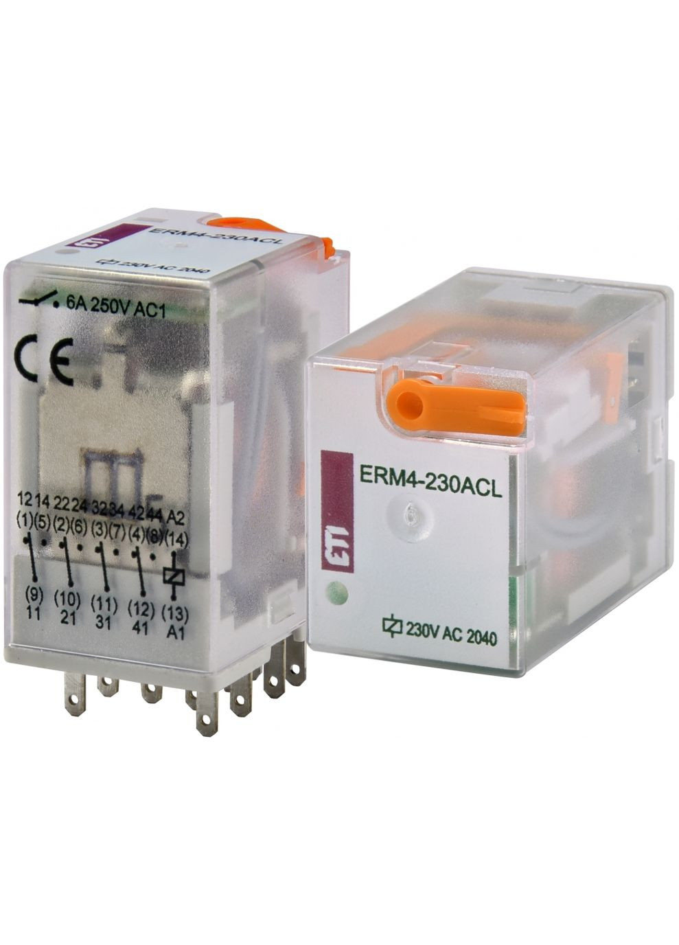 Реле проміжне ERM4-230AC, 6A на 4 групи контактів 2473010 ETI (337359978)