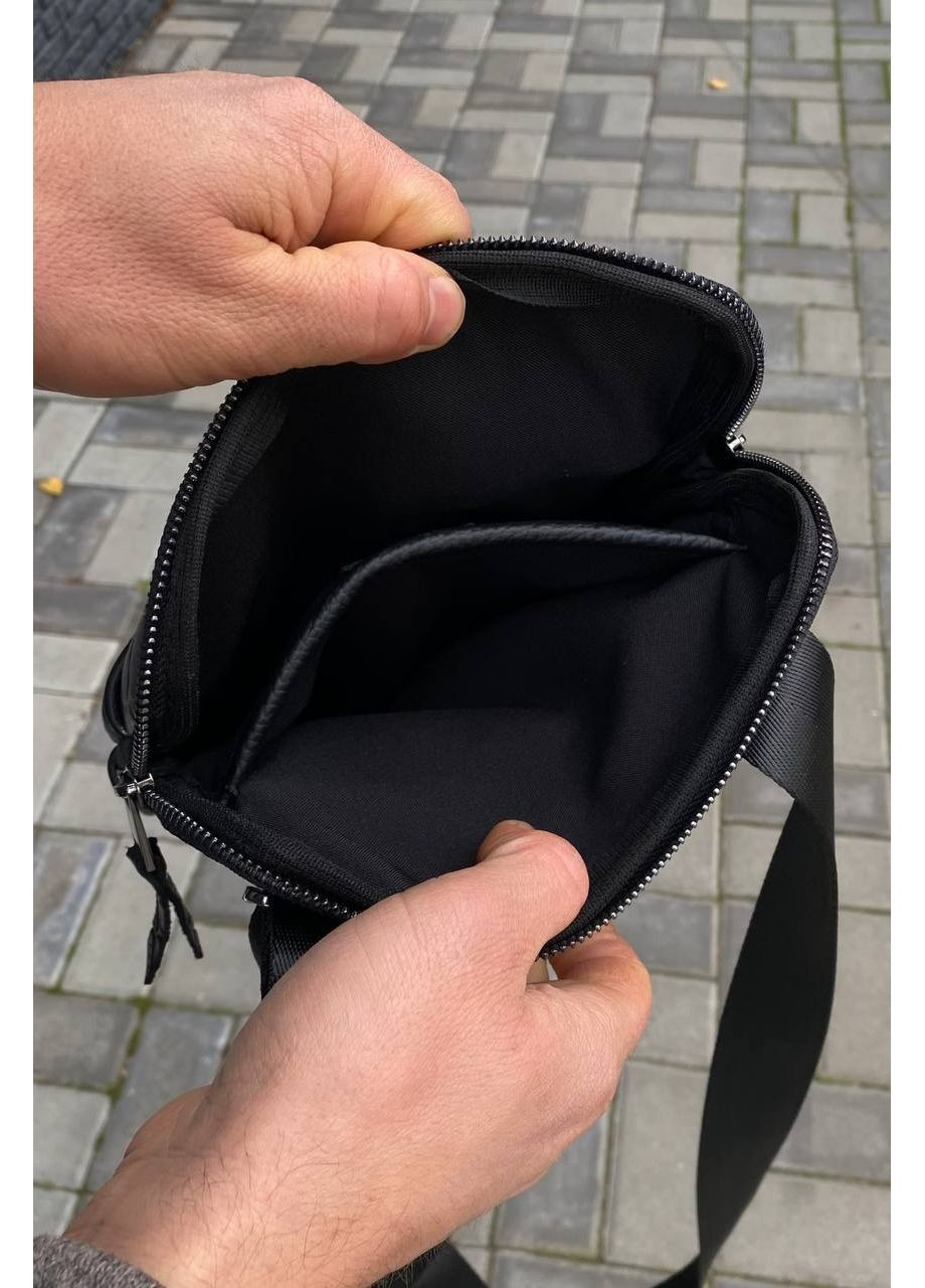 Чоловіча чорна сумка-планшетка через плече Tablet Base Croco No Brand (367992096)