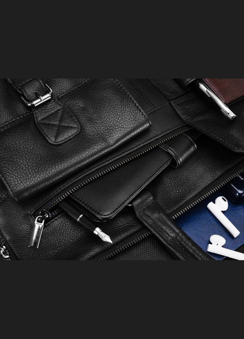 Мужская кожаная сумка-портфель для ноутбука LAP15602NDM 14 дюймов Черная Always Wild (297642755)