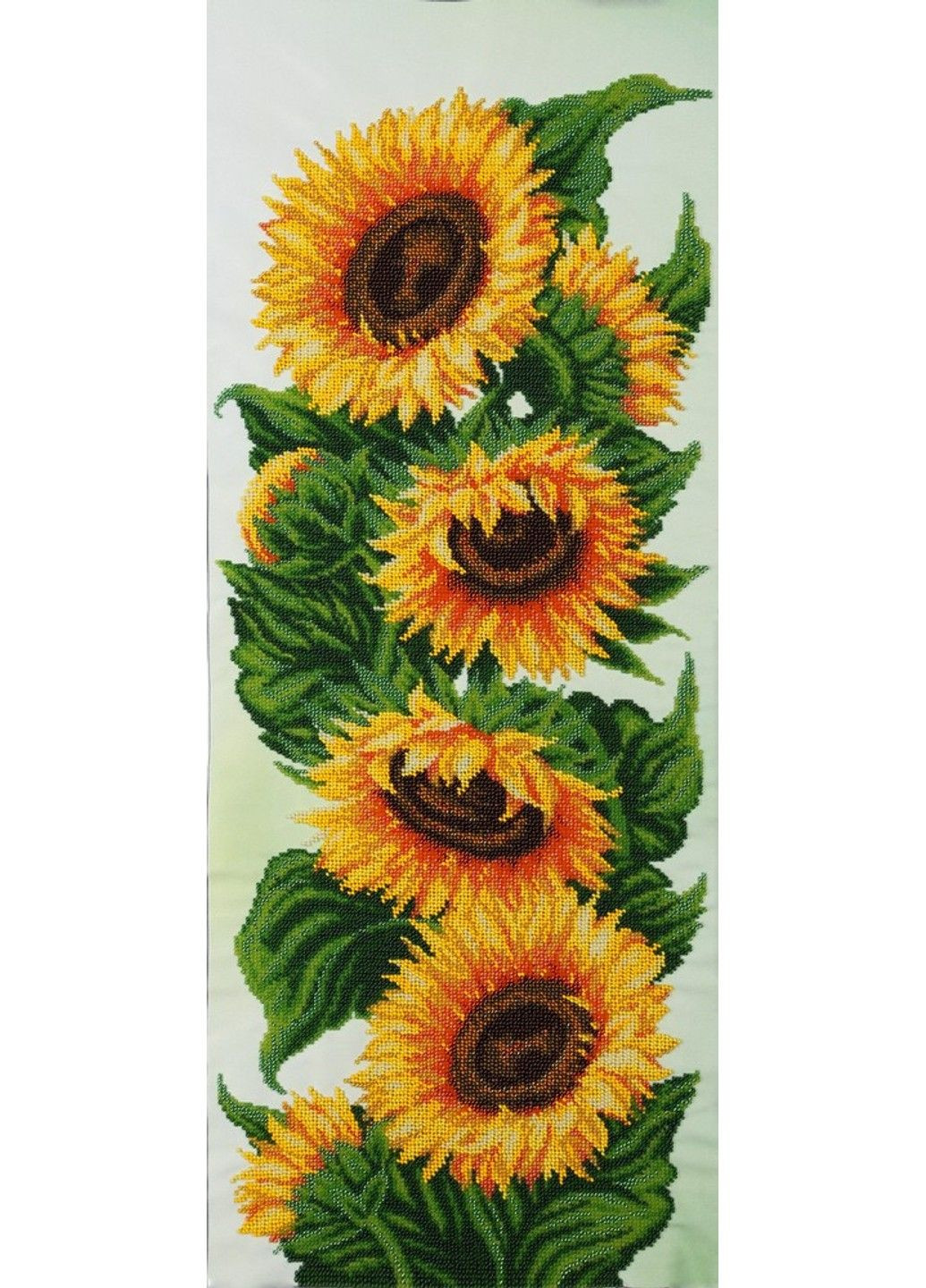 Набор для вышивки бисером " Подсолнухи " букет,цветы,винтажный,частичная выкладка,Чехия, 27x68 см No Brand (333165024)