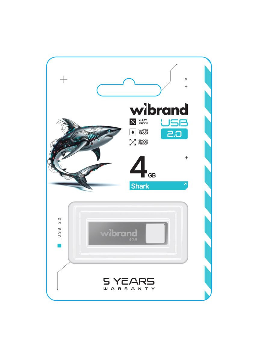 Flash USB 2.0 Shark 4Gb Silver (WI2.0/SH4U4S) Wibrand (300790637)