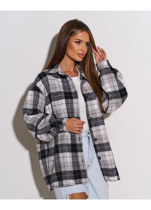 Картата оверсайз сорочка з вовняного матеріалу ISSA PLUS 15303 (360956895)